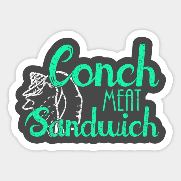 Conch Meat Sandwich - Funny Seashell Sticker by joshp214